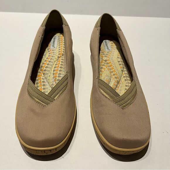 Women's Grasshoppers Light Tan Espadrilles Wedge Shoes Size 9M Cork Heels - Picture 2 of 9